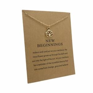 New Beginnings Lotus Flower Pendant Necklace